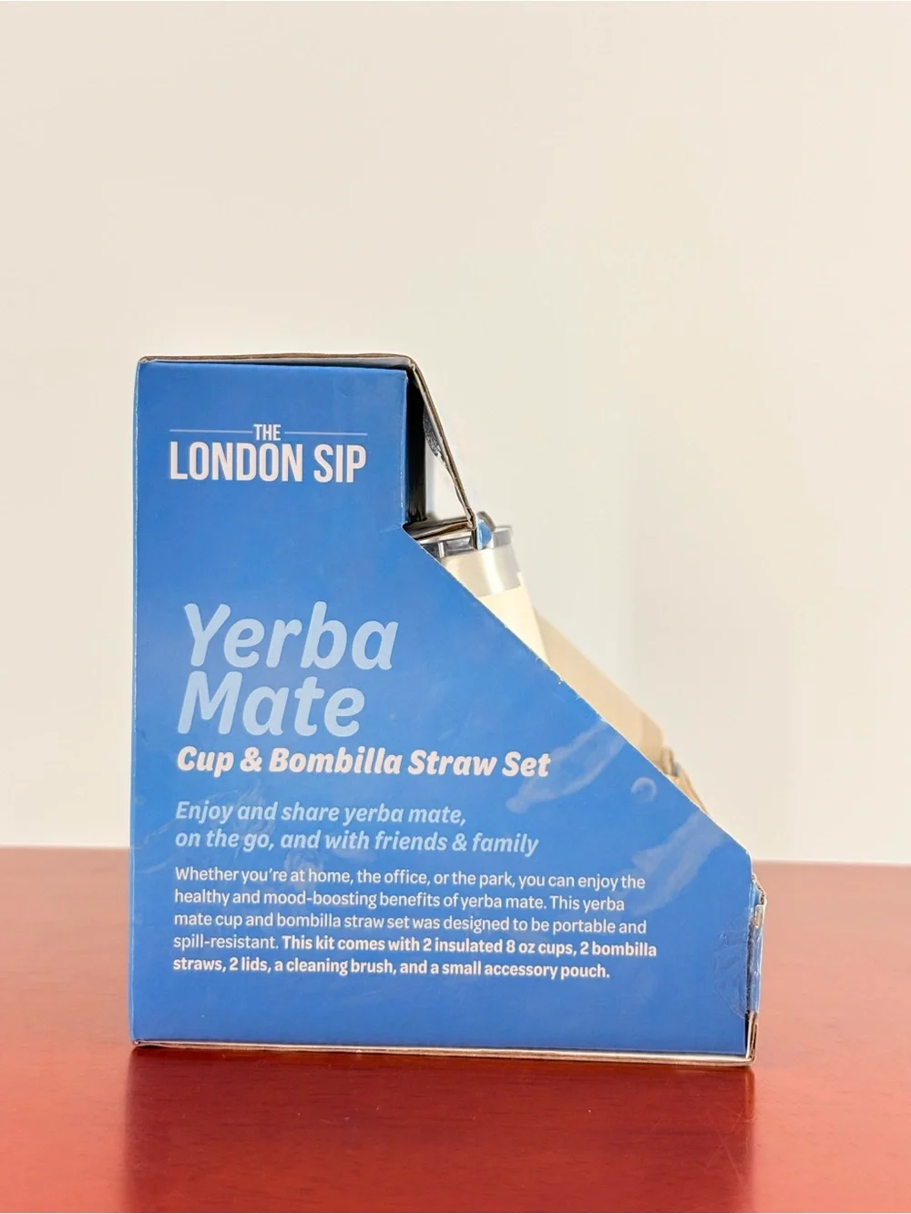 The London Sip Yerba Mate Cup & Bombilla Straw Set - Cream